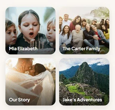 Separate Keeplii memory boxes for the people and stories you love